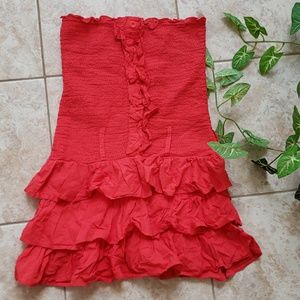 Orange Strapless dress